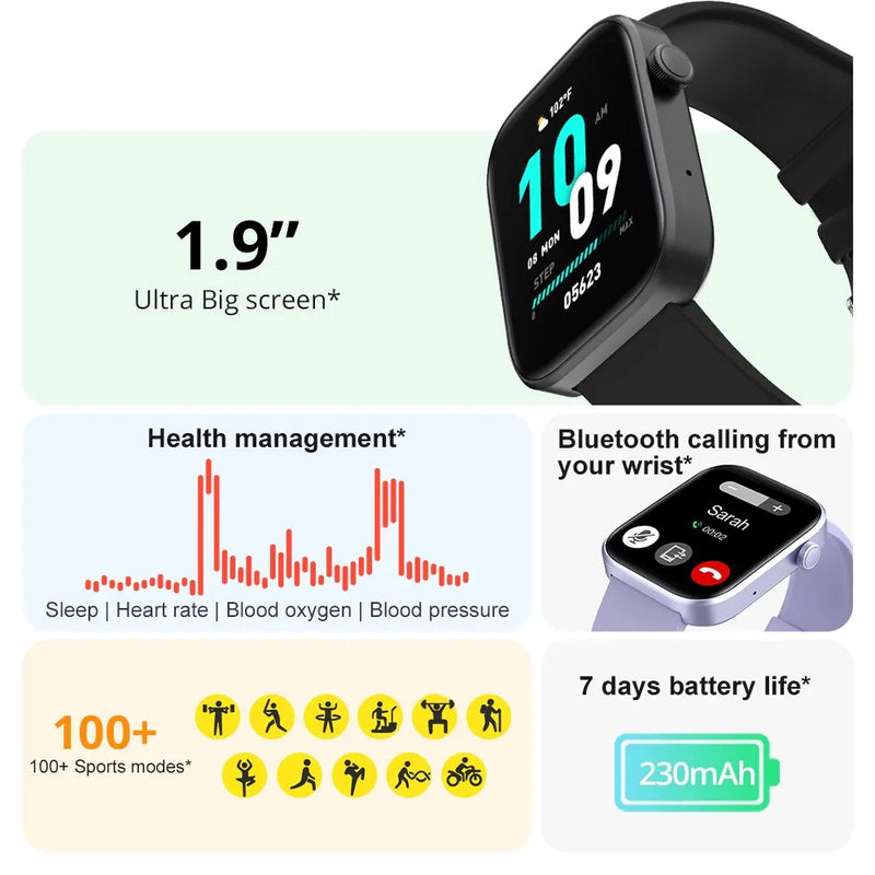 Smartwatch Masculino e Feminino Colmi p71 - chamada de voz / monitoramento saúde  à prova dágua / notificações inteligentes / assistente voz